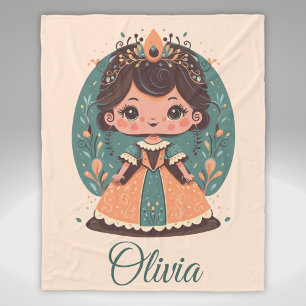 Manta Polar Princesa Pequeña y Linda Personalizada