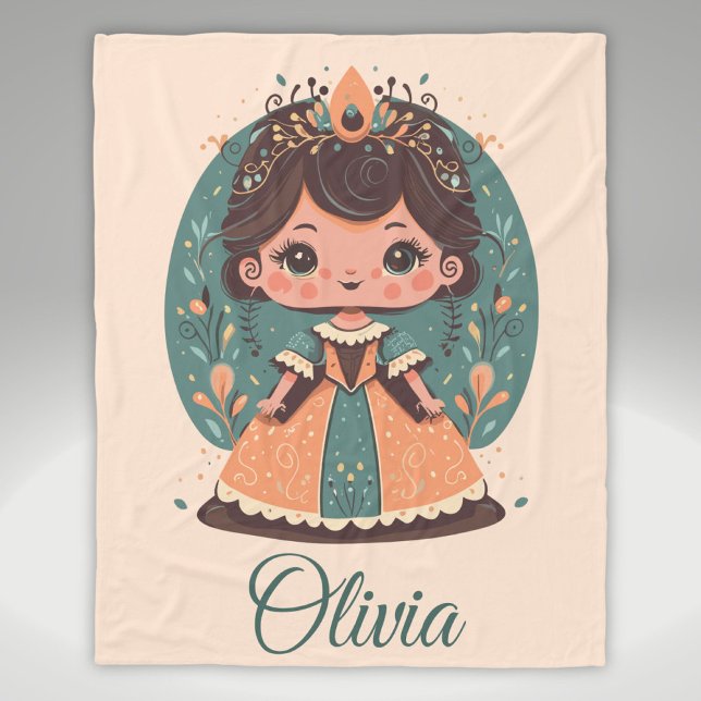 Manta Polar Princesa Pequeña y Linda Personalizada (Subido por el creador)