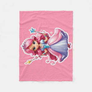 Manta Polar Princesa Rosa Con Arma Mágica Y Tiara