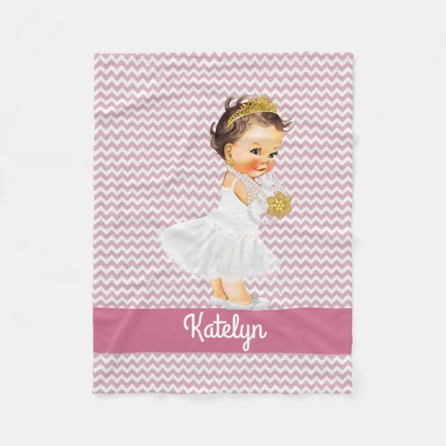 Manta Polar Princesa rosada personalizada del chica del cuarto (Anverso)