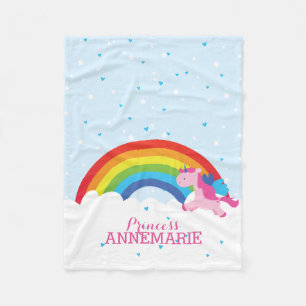 Manta Polar Princesa Unicorn y arco iris