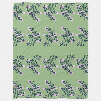 Manta Polar Prisiones florales de color verde claro