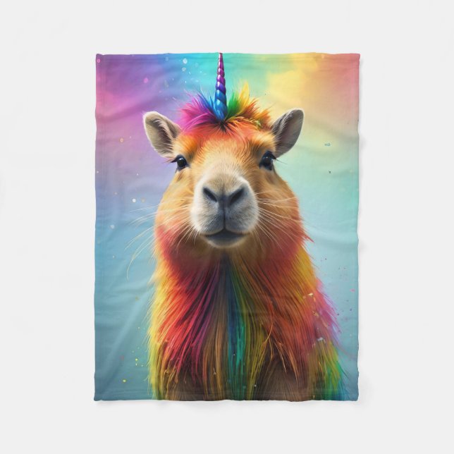 Manta Polar Prismhorn: El Capybaraicornio Arcoiris, (Anverso)