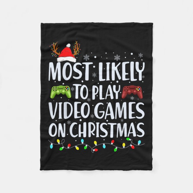 Manta Polar Probablemente Juegue Un Videojuego Con Los Navidad (Anverso)