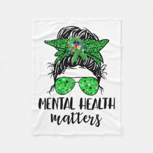 Manta Polar Problemas de salud Messy Bun Gift Mental Health Aw