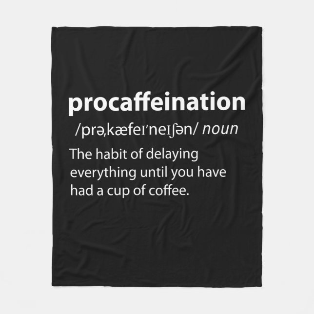 Manta Polar Procaffeination Funny Dictionary Definition (Anverso)