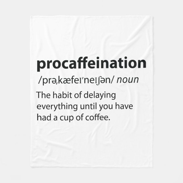 Manta Polar Procaffeination Funny Dictionary Definition (Anverso)