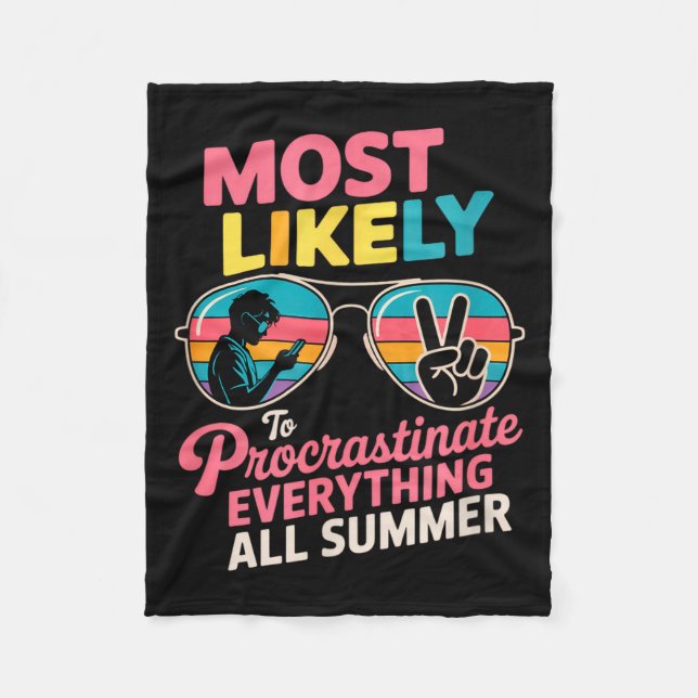 Manta Polar Procrastinator Gift Funny Summer Quote Lazy Lifest (Anverso)
