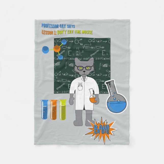 Manta Polar Profesor Cat Fleece Blanket (Anverso)
