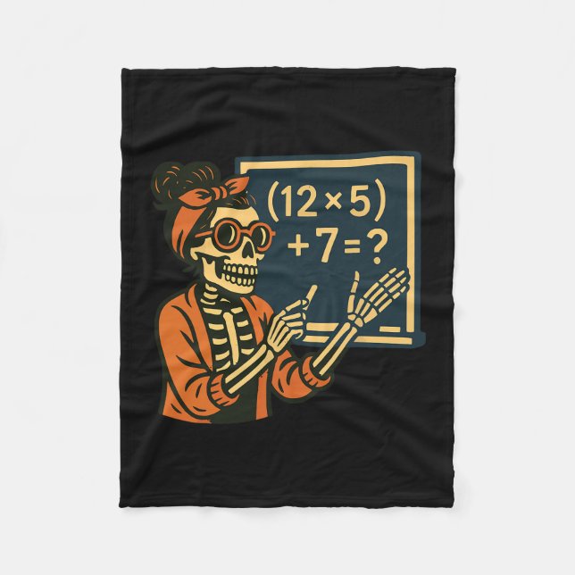 Manta Polar Profesor de Halloween Seis Siete Meme 6 7 Esquelet (Anverso)