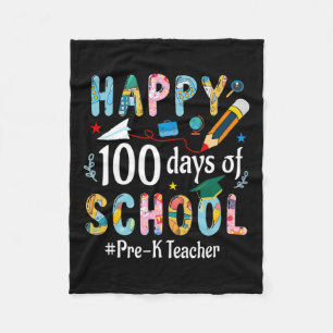 Manta Polar Profesora pre-k Divertido 100° día de clases