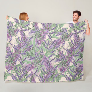 Manta Polar Profusión de lavanda Polvo de lavanda Floral rústi