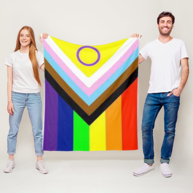 Manta Polar Progreso LGBTQIA+ Regalo del Orgullo (In situ)