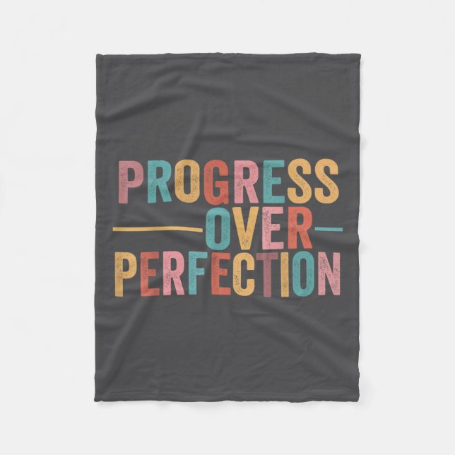 Manta Polar Progress Over Perfection Motivational Teacher Retr (Anverso)