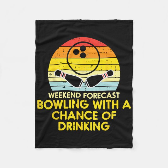 Manta Polar Pronóstico de fin de semana Bowling Sunset Retro B (Anverso)