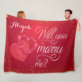 Manta Polar Propuesta de matrimonio del Corazón Rojo