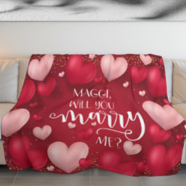 Manta Polar Propuesta de matrimonio Personalizado de los coraz