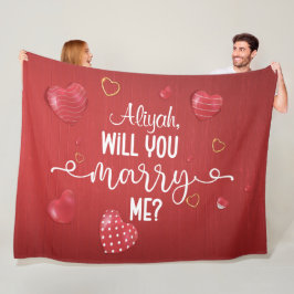 Manta Polar Propuesta matrimonial de Red Wood Hearts