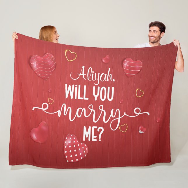 Manta Polar Propuesta matrimonial de Red Wood Hearts (In situ)