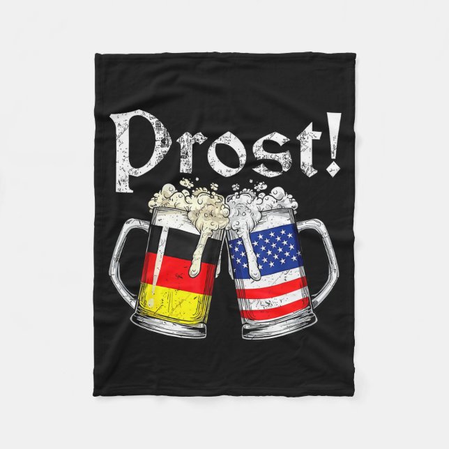 Manta Polar Prost Beer German American Flag Men Mug  (Anverso)