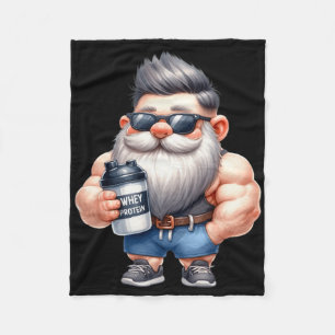 Manta Polar Proteína de suero Gnome Dad Funny Bodybuilder Gráf