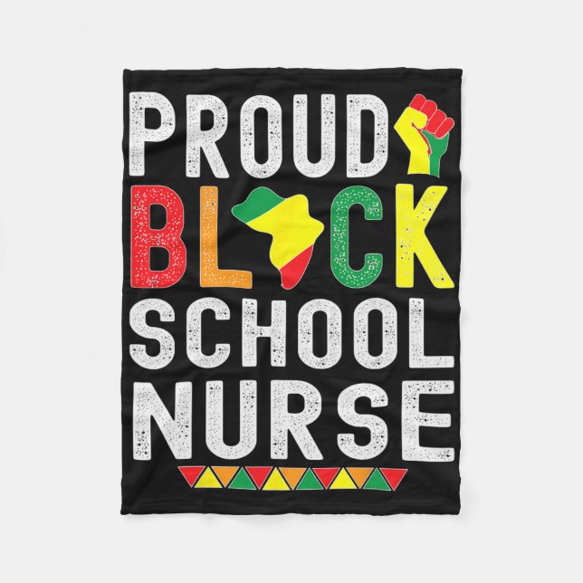 Manta Polar Proud Black School Nurse Black History Month For A (Anverso)
