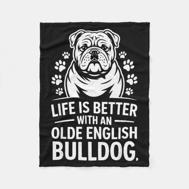 Manta Polar Proud Olde English Bulldog Life Is Better Dog Funn (Anverso)