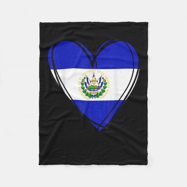 Manta Polar Proud Salvadoran Boy My Hello El Salvador Flag Hea (Anverso)