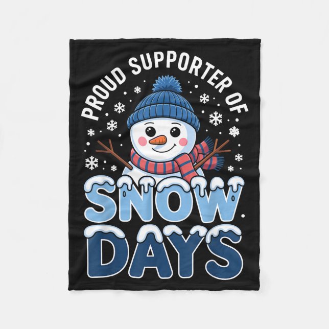 Manta Polar Proud Suprter Snow Days Snowman Winter Break Lover (Anverso)