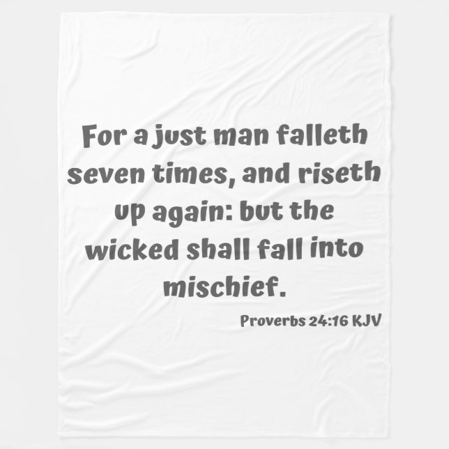 Manta Polar Proverbios 24:16 KJV Biblia Verse Scripture (Anverso)