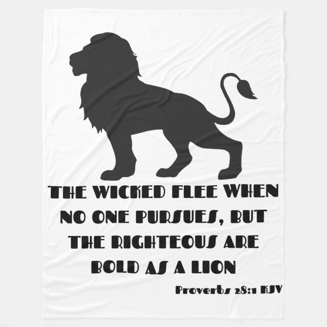 Manta Polar Proverbios 28:1 Biblia Verse Cita KJV (Anverso)