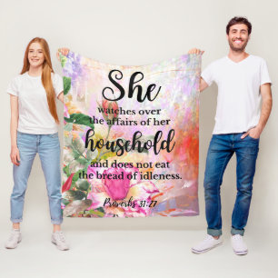 Manta Polar Proverbios 31:27 Escritura del Día de la Madre