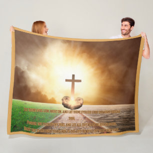 Manta Polar Proverbios 4:25-27 Cálida Biblia Verse Fleece Blan