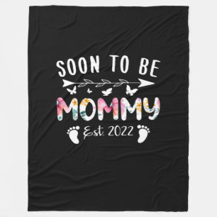 Manta Polar Próximamente Mamá Este 2022 Nueva Abuela Floral