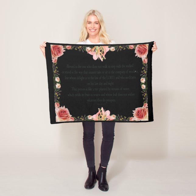 Manta Polar PSALM 1:1-3 Diseño botánico, (In situ)