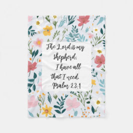 Manta Polar Psalm 23:1 Floral Fleece Blanket