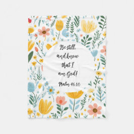 Manta Polar Psalm 46:10 Floral Fleece Blanket