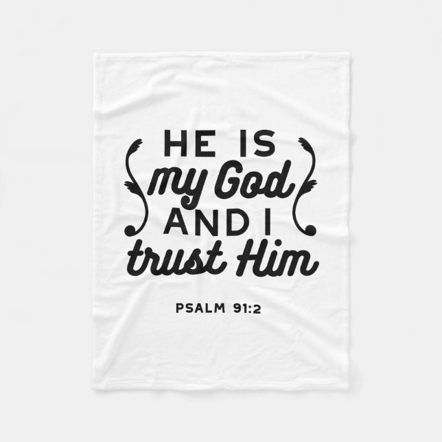 Manta Polar Psalm 91:2 – Trust in God Christian Bible Verse (Anverso)