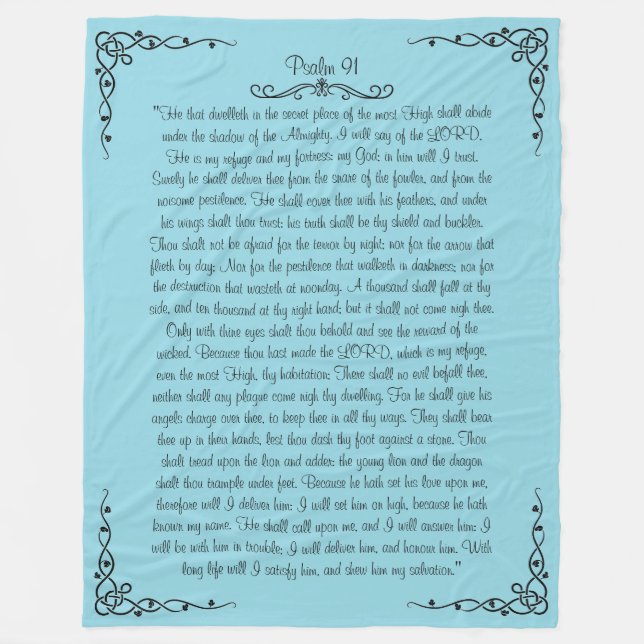 Manta Polar Psalm 91 Fleece Blanket (Anverso)