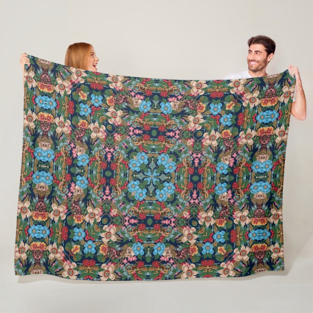 Manta Polar Psicodelia Magic Fairy Garden Satin Mandala Quilt (In situ)