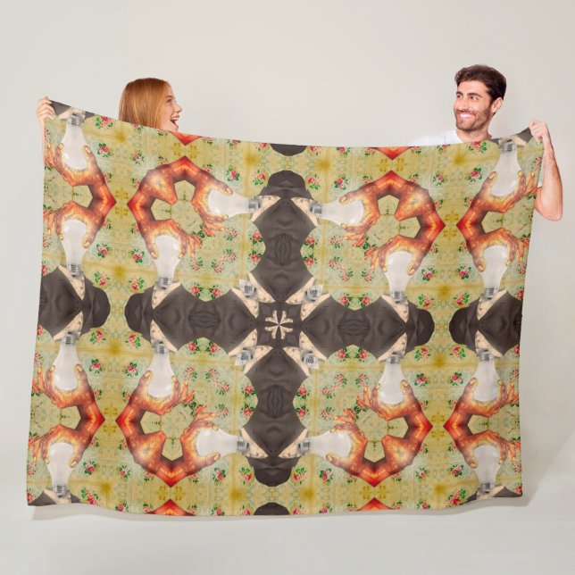 Manta Polar Psicodelia Tesla Liquid Mandala Quilt Pattern (In situ)