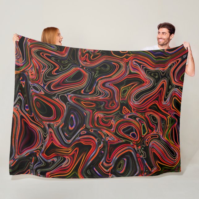 Manta Polar Psychedelische Farbwirbel - Kuschelige Decke (In situ)