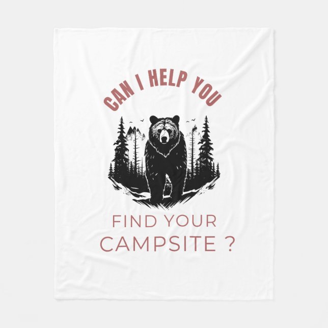 Manta Polar ¿Puedo Ayudarte A Encontrar Tu Campsite? - Oso gra (Anverso)