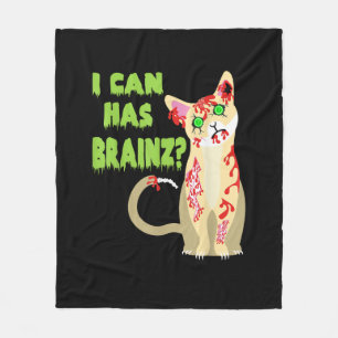 Manta Polar Puedo Tener Una Camisa De Gato Zombie Cerebro