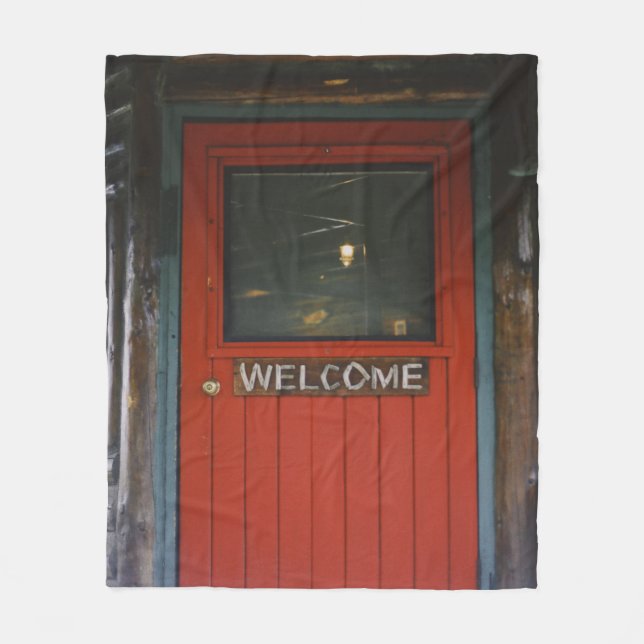 MANTA POLAR PUERTA CERRADA DE MADERA ROJA (Anverso)