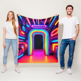 Manta Polar Puerta de Arcoíris de Neón