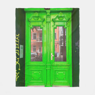 MANTA POLAR PUERTA DE CRISTAL DE MADERA VERDE