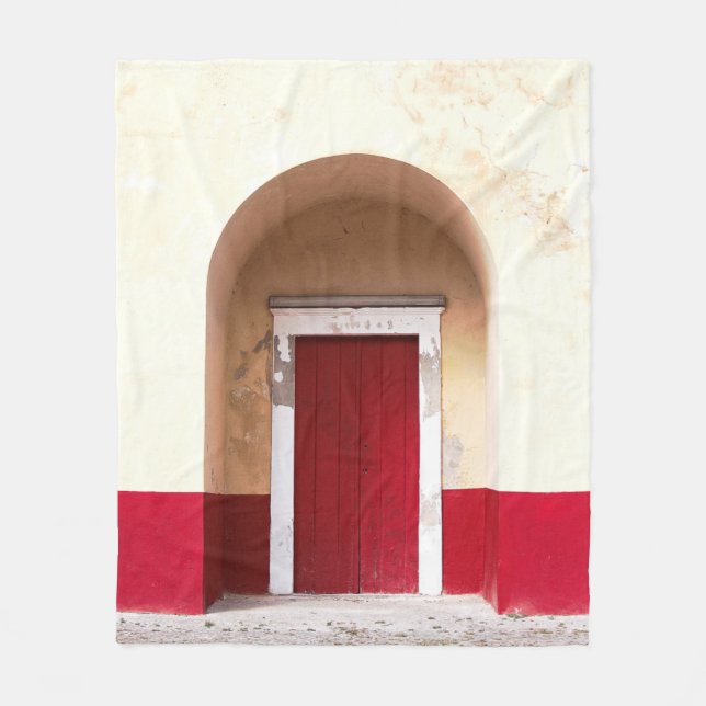 MANTA POLAR PUERTA DE MADERA ROJA (Anverso)