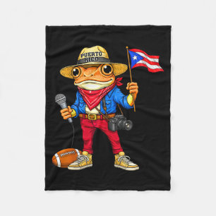 Manta Polar Puerto rico coqui rana calle música fútbolPuerto