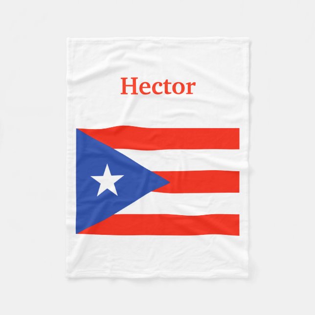 Manta Polar Puertorriqueño Bandera 4Hector (nombre) de Boricua (Anverso)